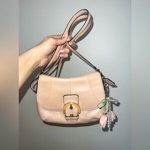 🌷Coach Blush Pink Leather Crossbody with Buckle